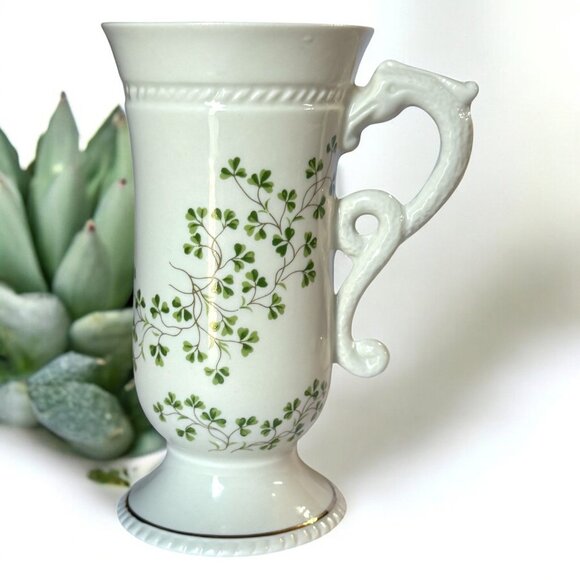 Cre Irish Porcelain Shamrock Coffee Mug Galway Ireland - Picture 1 of 7